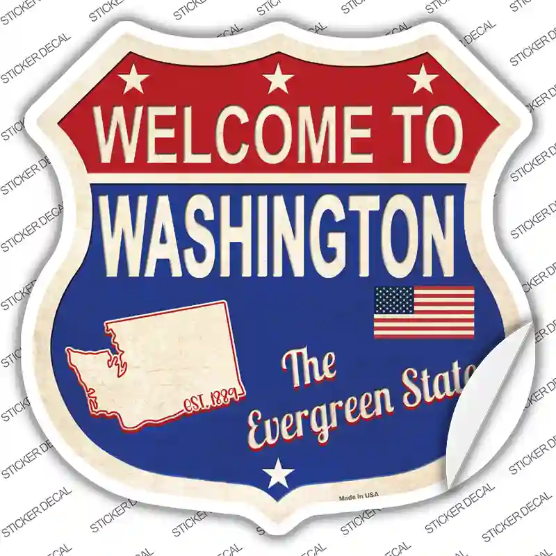 Washington Established Novelty Highway Shield Sticker Decal Small