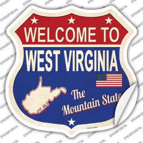 West Virginia Established Novelty Highway Shield Sticker Decal Small