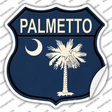 Palmetto South Carolina Flag Novelty Highway Shield Sticker Decal Small