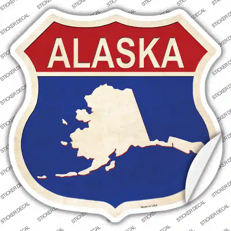 Alaska Silhouette Novelty Highway Shield Sticker Decal Small