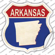 Arkansas Silhouette Novelty Highway Shield Sticker Decal Small