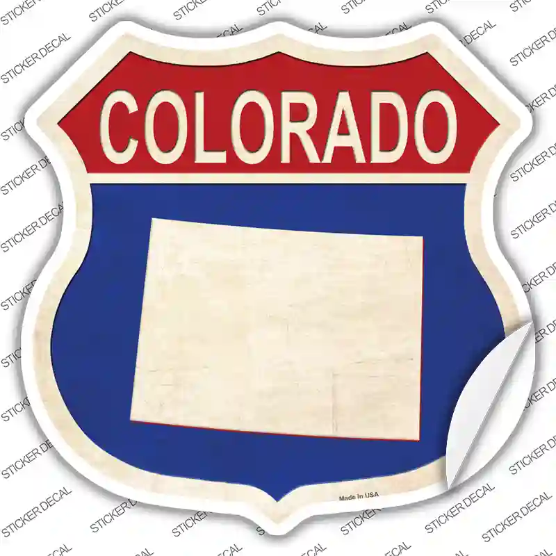 Colorado Silhouette Novelty Highway Shield Sticker Decal Small