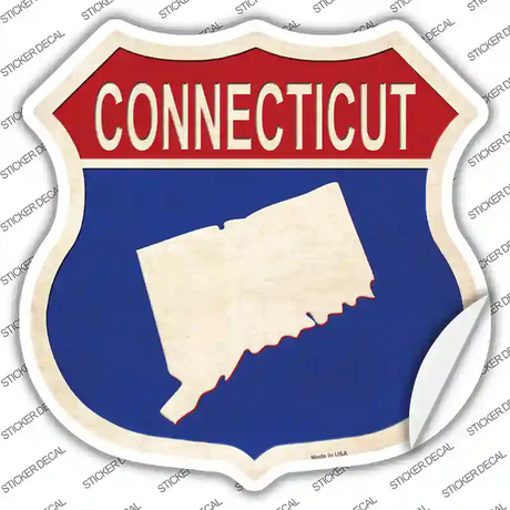 Connecticut Silhouette Novelty Highway Shield Sticker Decal Small