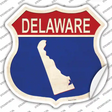 Delaware Silhouette Novelty Highway Shield Sticker Decal Small