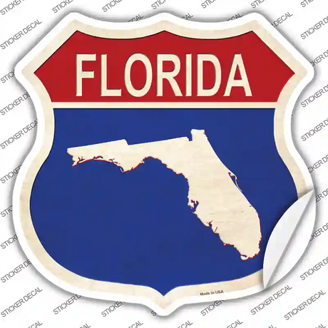 Florida Silhouette Novelty Highway Shield Sticker Decal Small