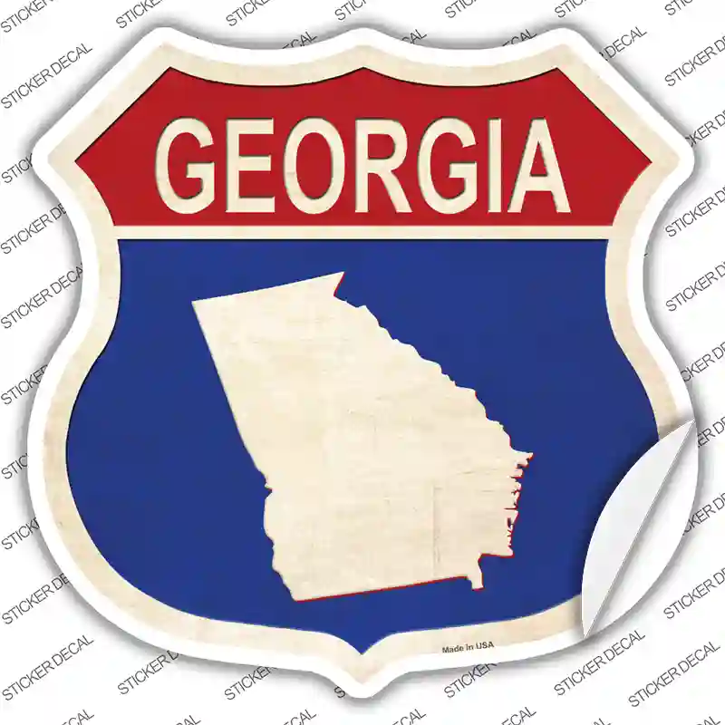 Georgia Silhouette Novelty Highway Shield Sticker Decal Small