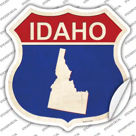 Idaho Silhouette Novelty Highway Shield Sticker Decal Small