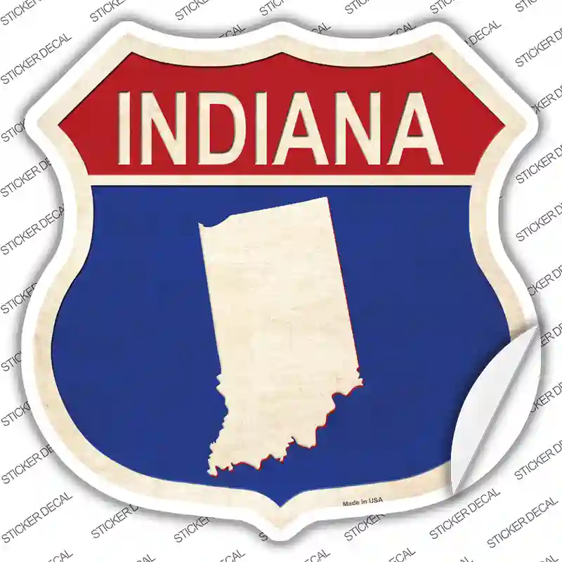 Indiana Silhouette Novelty Highway Shield Sticker Decal Small