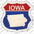 Iowa Silhouette Novelty Highway Shield Sticker Decal Small