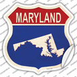 Maryland Silhouette Novelty Highway Shield Sticker Decal Small