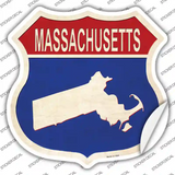 Massachusetts Silhouette Novelty Highway Shield Sticker Decal Small