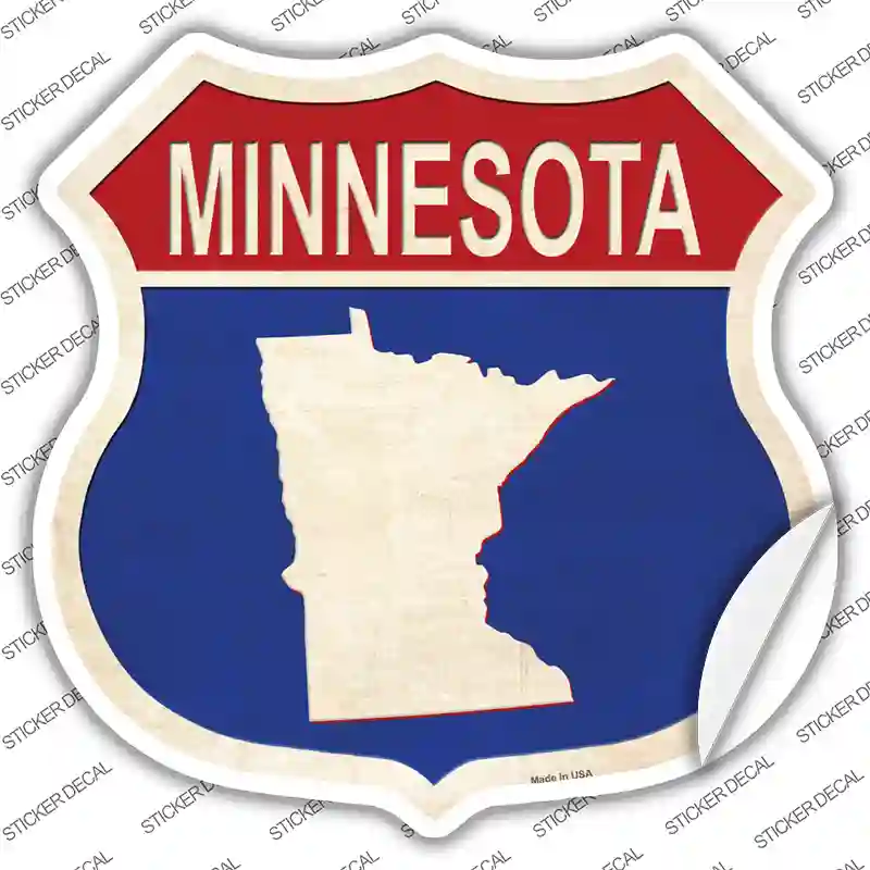 Minnesota Silhouette Novelty Highway Shield Sticker Decal Small