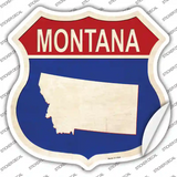 Montana Silhouette Novelty Highway Shield Sticker Decal Small