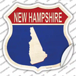 New Hampshire Silhouette Novelty Highway Shield Sticker Decal Small