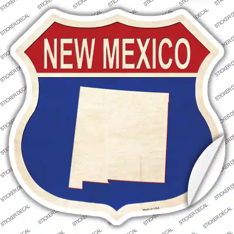 New Mexico Silhouette Novelty Highway Shield Sticker Decal Small