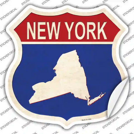 New York Silhouette Novelty Highway Shield Sticker Decal Small