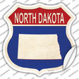 North Dakota Silhouette Novelty Highway Shield Sticker Decal Small