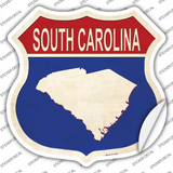 South Carolina Silhouette Novelty Highway Shield Sticker Decal Small