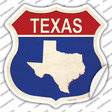 Texas Silhouette Novelty Highway Shield Sticker Decal Small