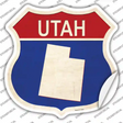 Utah Silhouette Novelty Highway Shield Sticker Decal Small