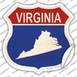 Virginia Silhouette Novelty Highway Shield Sticker Decal Small