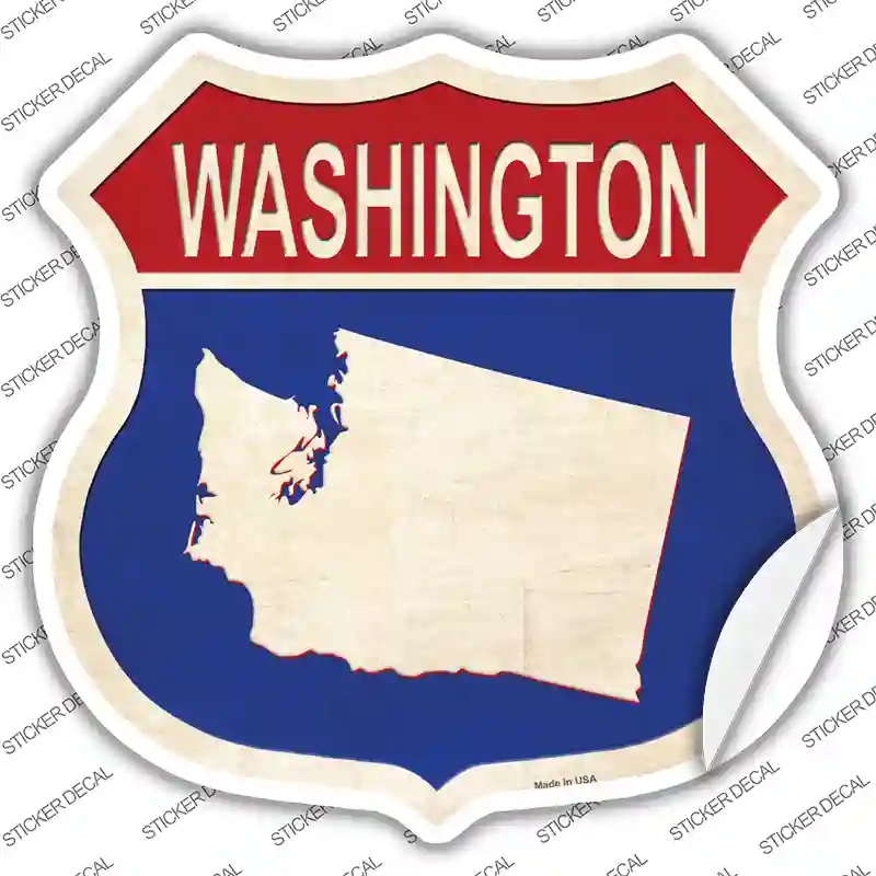 Washington Silhouette Novelty Highway Shield Sticker Decal Small