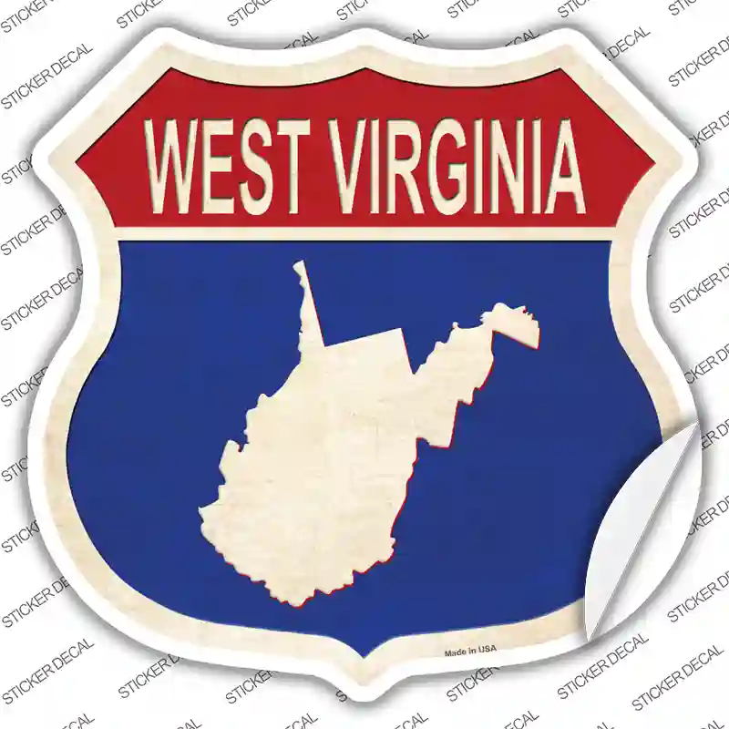 West Virginia Silhouette Novelty Highway Shield Sticker Decal Small