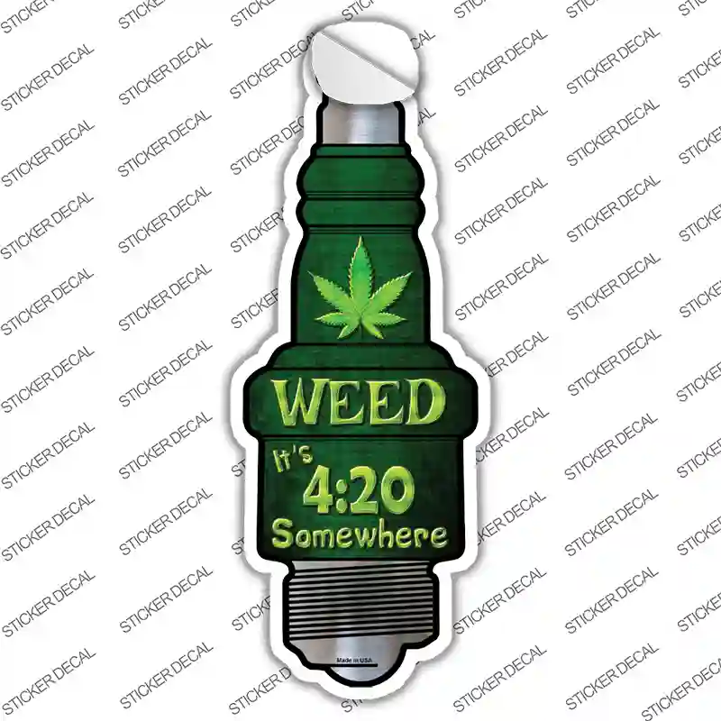 Weed Novelty Spark Plug Sticker Decal Small