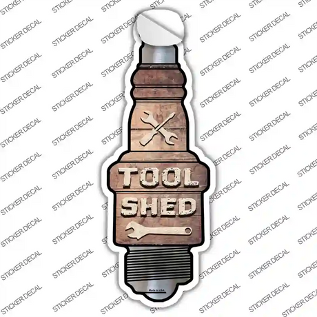 Tool Shed Novelty Spark Plug Sticker Decal