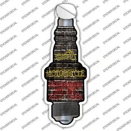 Motorcycle Restoration Novelty Spark Plug Sticker Decal Small