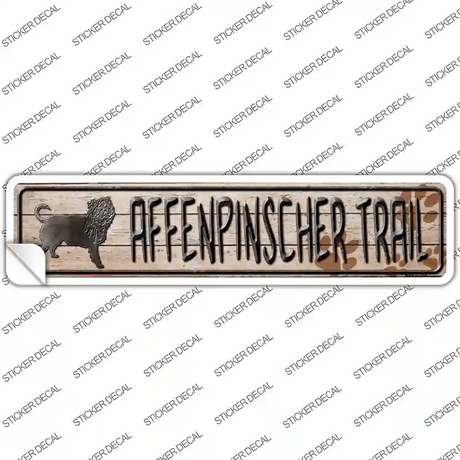 Affenpinscher Trail Novelty Narrow Sticker Decal Small