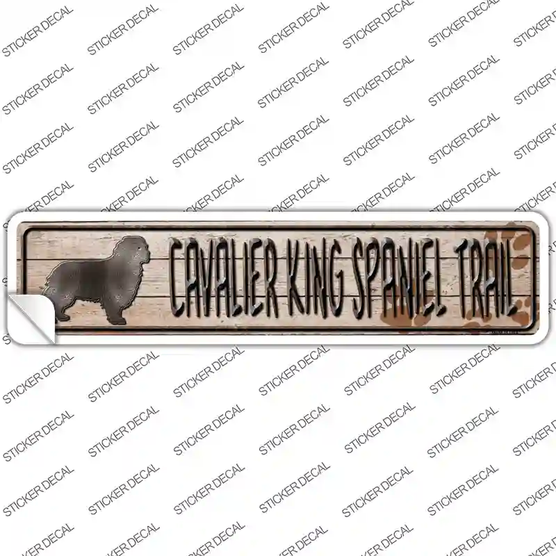 Cavalier King Spaniel Trail Novelty Narrow Sticker Decal