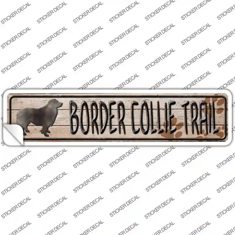 Border Collie Trail Novelty Narrow Sticker Decal Small