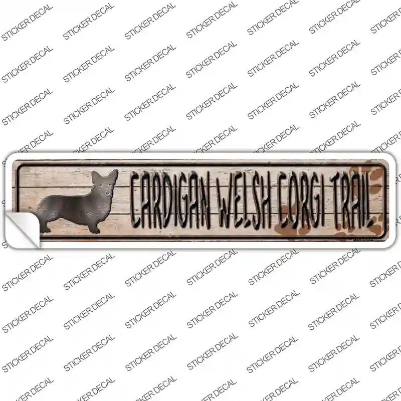 Cardigan Welsh Corgi Trail Novelty Narrow Sticker Decal