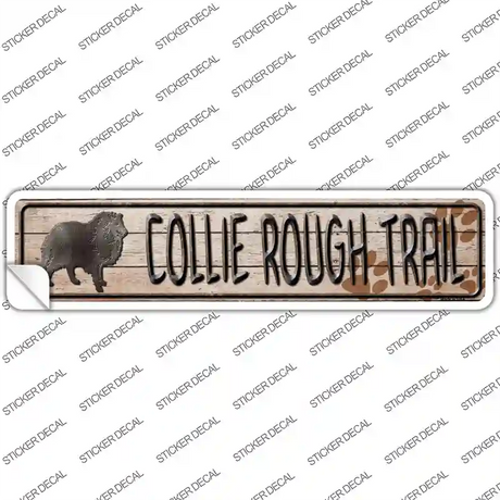 Collie Rough Trail Novelty Narrow Sticker Decal Small