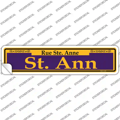 St. Ann Purple Novelty Narrow Sticker Decal