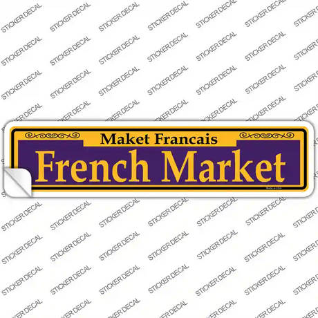 French Market Purple Novelty Narrow Sticker Decal