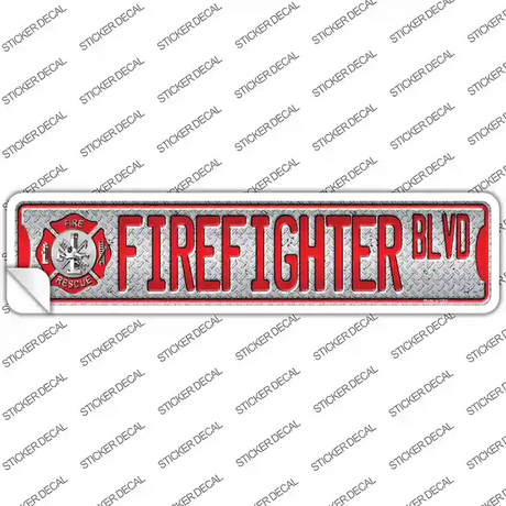 Fire Fighter Blvd Novelty Narrow Sticker Decal Small