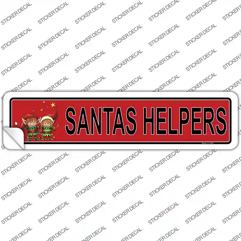 Santas Helper Novelty Narrow Sticker Decal Small