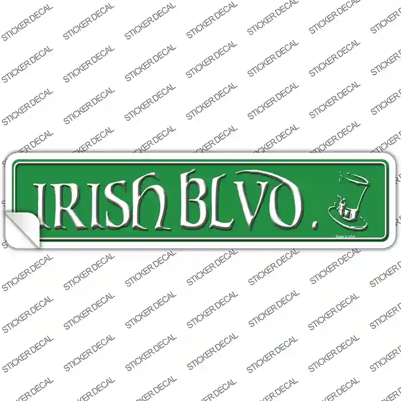 Irish Blvd Novelty Narrow Sticker Decal Small