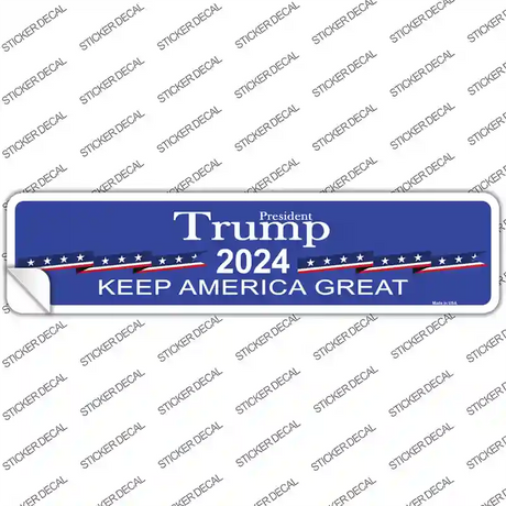 Blue Trump 2024 Novelty Narrow Sticker Decal Small