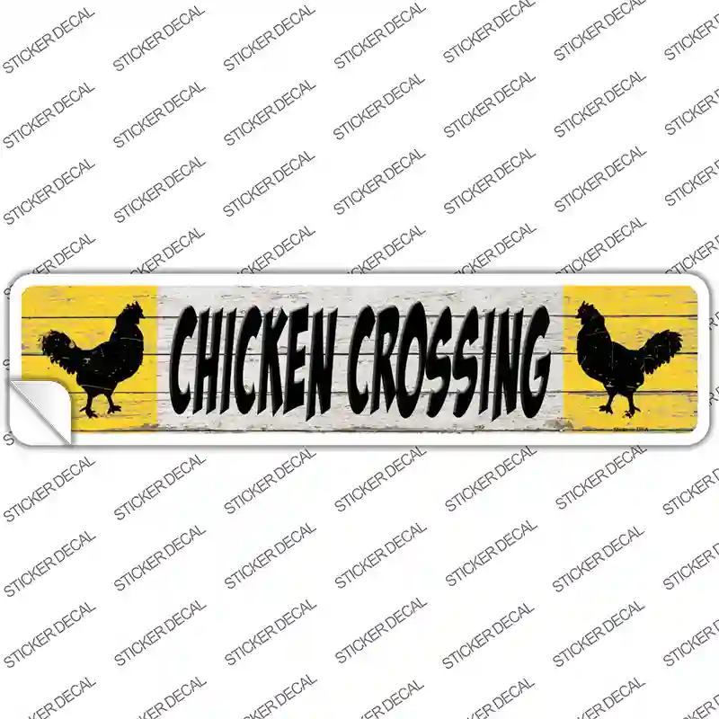 Chicken Crossing Novelty Narrow Sticker Decal