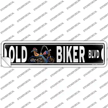 Old Biker Novelty Narrow Sticker Decal Small