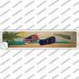 Indiana and US Flag Novelty Narrow Sticker Decal Small