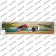 Massachusetts and US Flag Novelty Narrow Sticker Decal Small