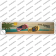 New Jersey and US Flag Novelty Narrow Sticker Decal Small