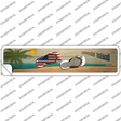 Rhode Island and US Flag Novelty Narrow Sticker Decal Small