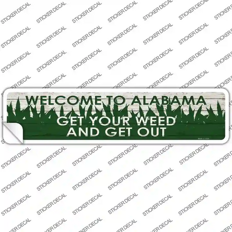 Alabama Weed Novelty Narrow Sticker Decal Small