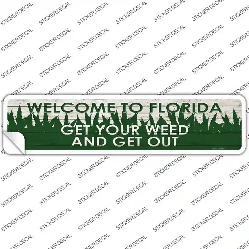 Florida Weed Novelty Narrow Sticker Decal