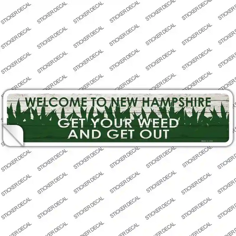 New Hampshire Weed Novelty Narrow Sticker Decal Small